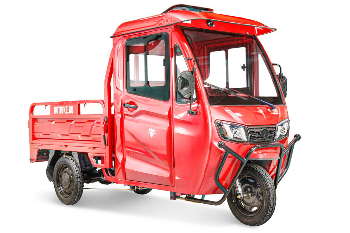 Грузовой электротрицикл Rutrike КАРГО Кабина 1500 60V1000W — Красный