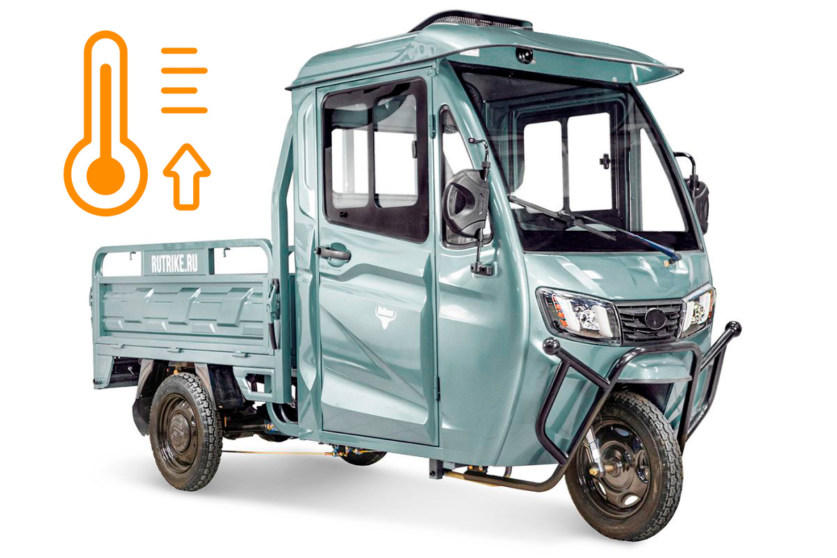 Грузовой электротрицикл Rutrike КАРГО Кабина 1500 60V1000W — Серый