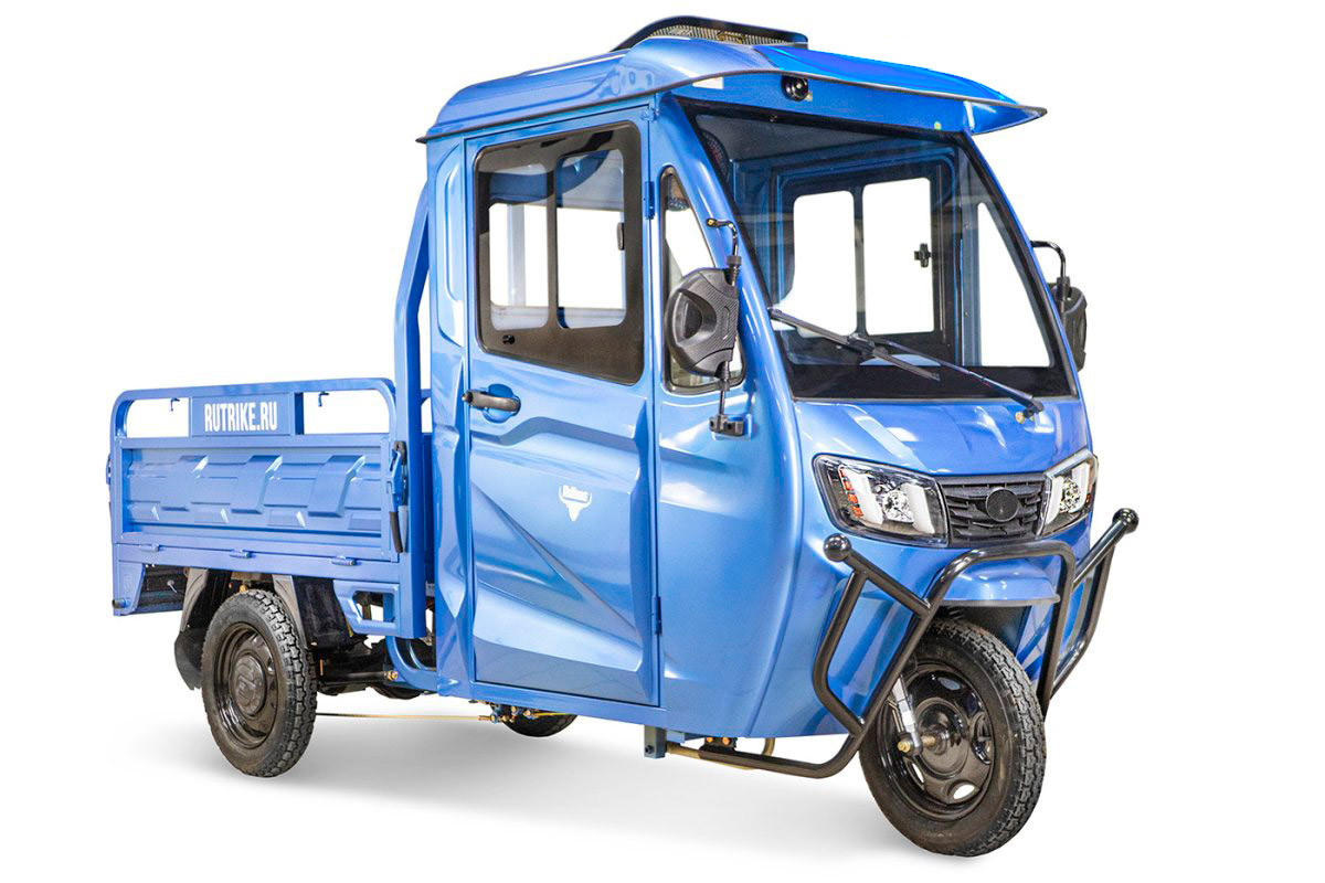 Грузовой электротрицикл Rutrike КАРГО Кабина 1500 60V1000W — темно-синий