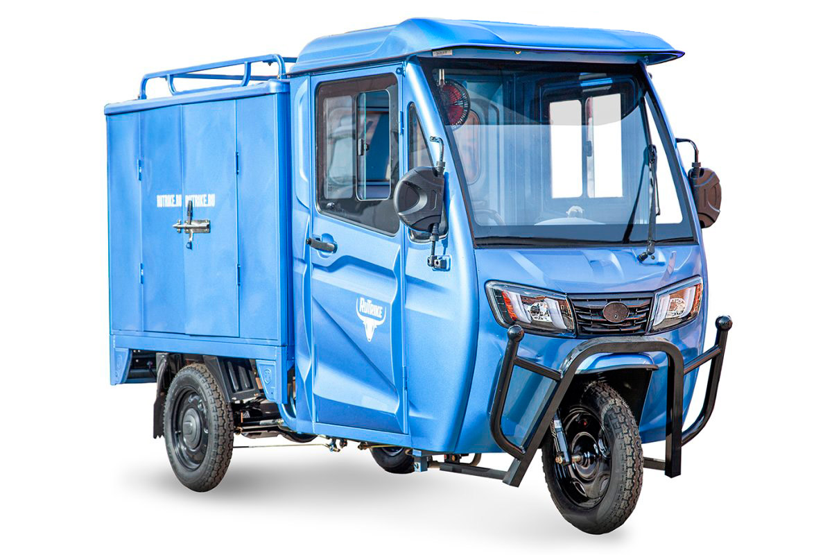 Грузовой электротрицикл Rutrike КАРГО Кабина Дуал 1500 60V1000W — темно-синий