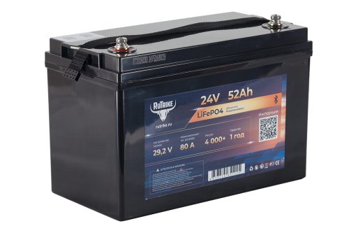 Аккумуляторная батарея литиевая Rutrike LiFePO4 (24V/52Ah/80A BT)