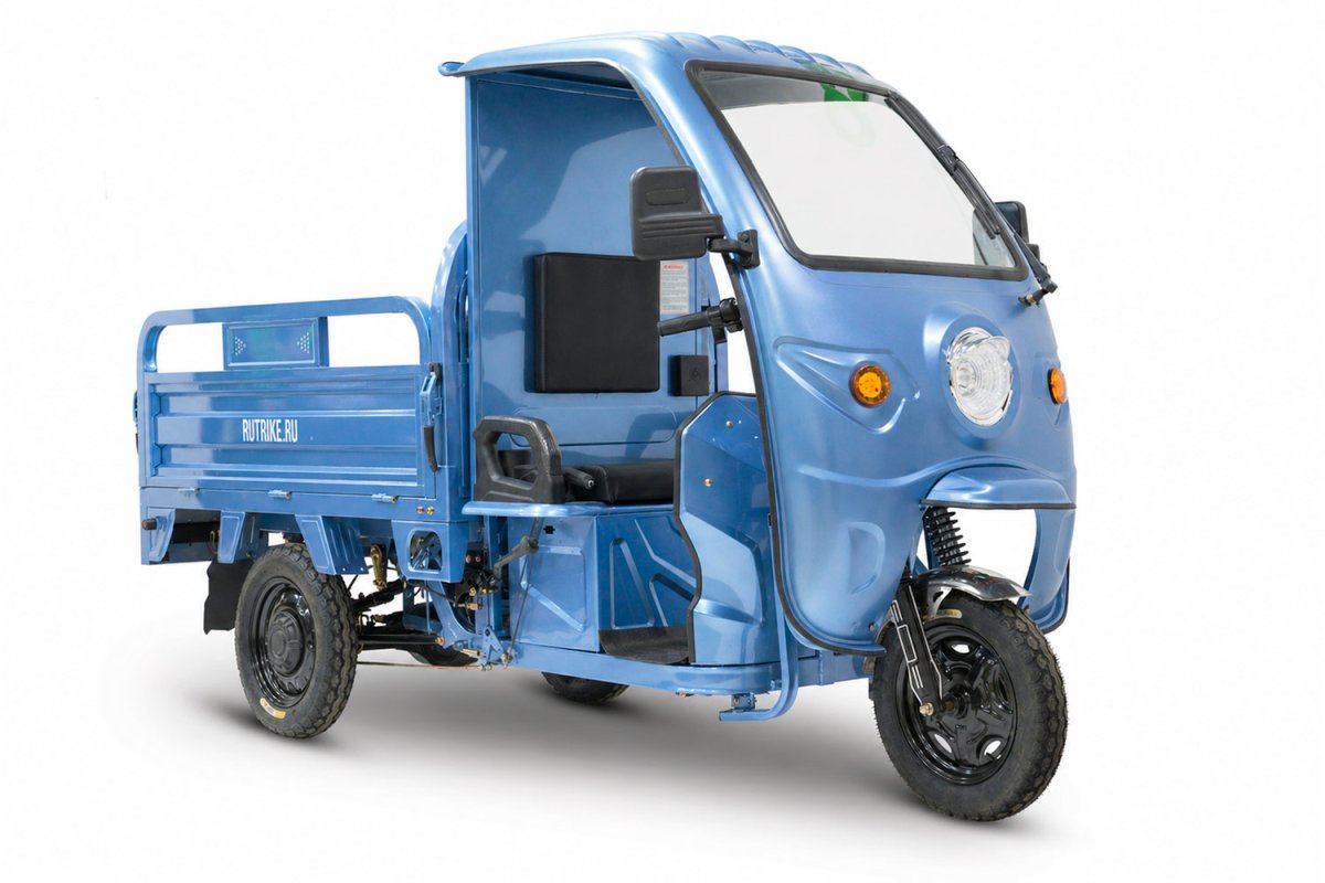 Грузовой электротрицикл Rutrike Вектор Кабина 1500 60V1200W — темно-синий