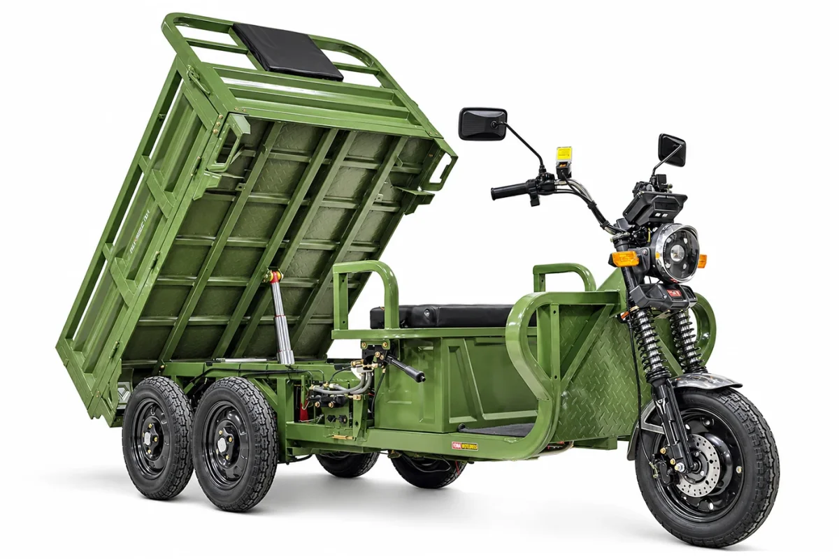 Грузовой электротрицикл Rutrike Каскад гидравлика 1600 60V1500*2W — Зеленый