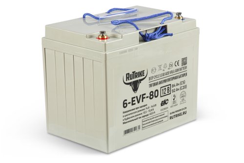 Аккумулятор тяговый Rutrike 6-EVF-80 (12V80A/H C3) купить в Москве с доставкой по всей России