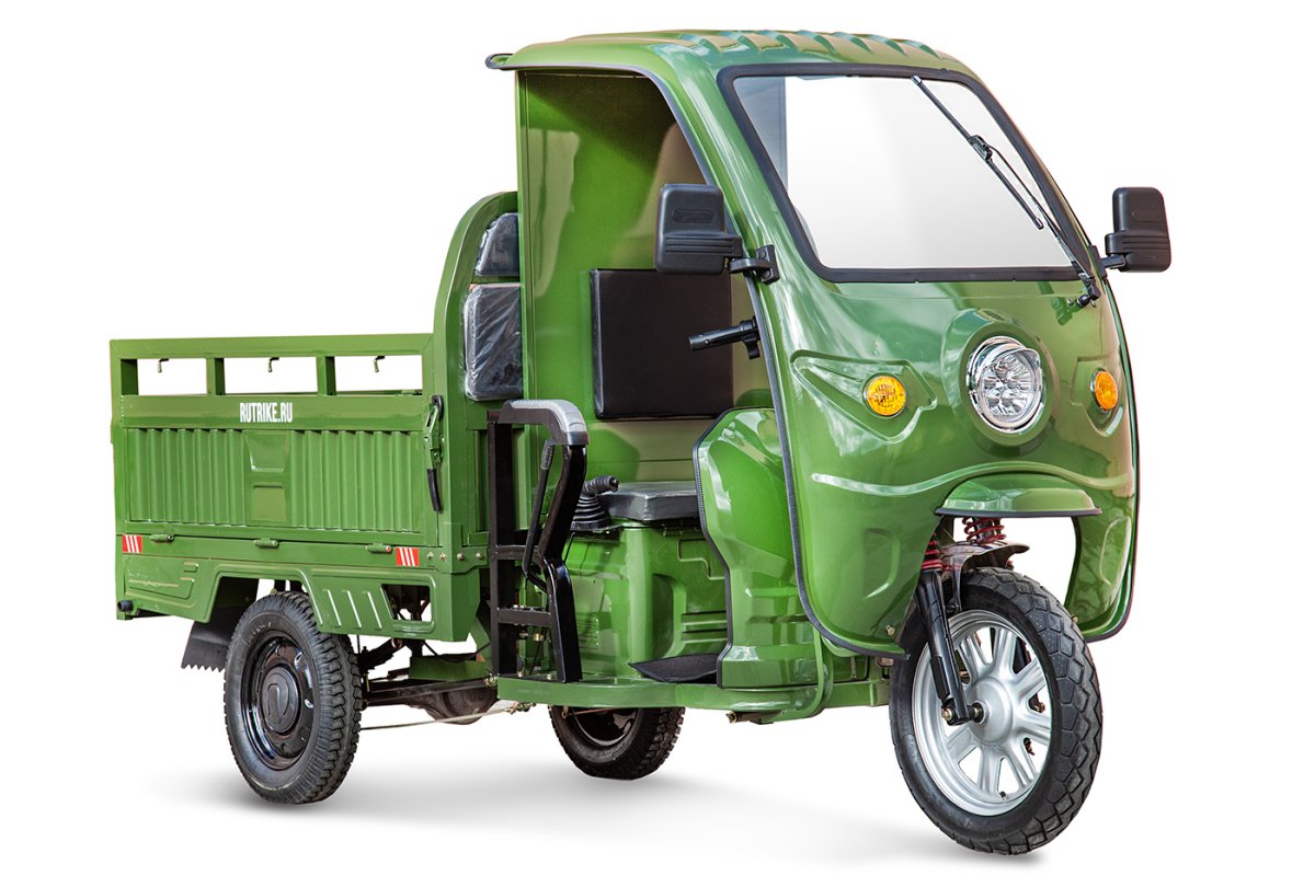 Грузовой электротрицикл Rutrike Гермес 1500 60V1200W — темно-зеленый