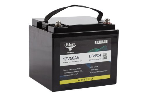Аккумуляторная батарея литиевая Rutrike LiFePO4 (12V/50Ah/50A) [6-GFM-38] купить в Москве с доставкой по всей России
