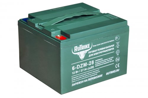 Тяговый гелевый аккумулятор RuTrike 6-DZM-28 (12V28A/H C3)