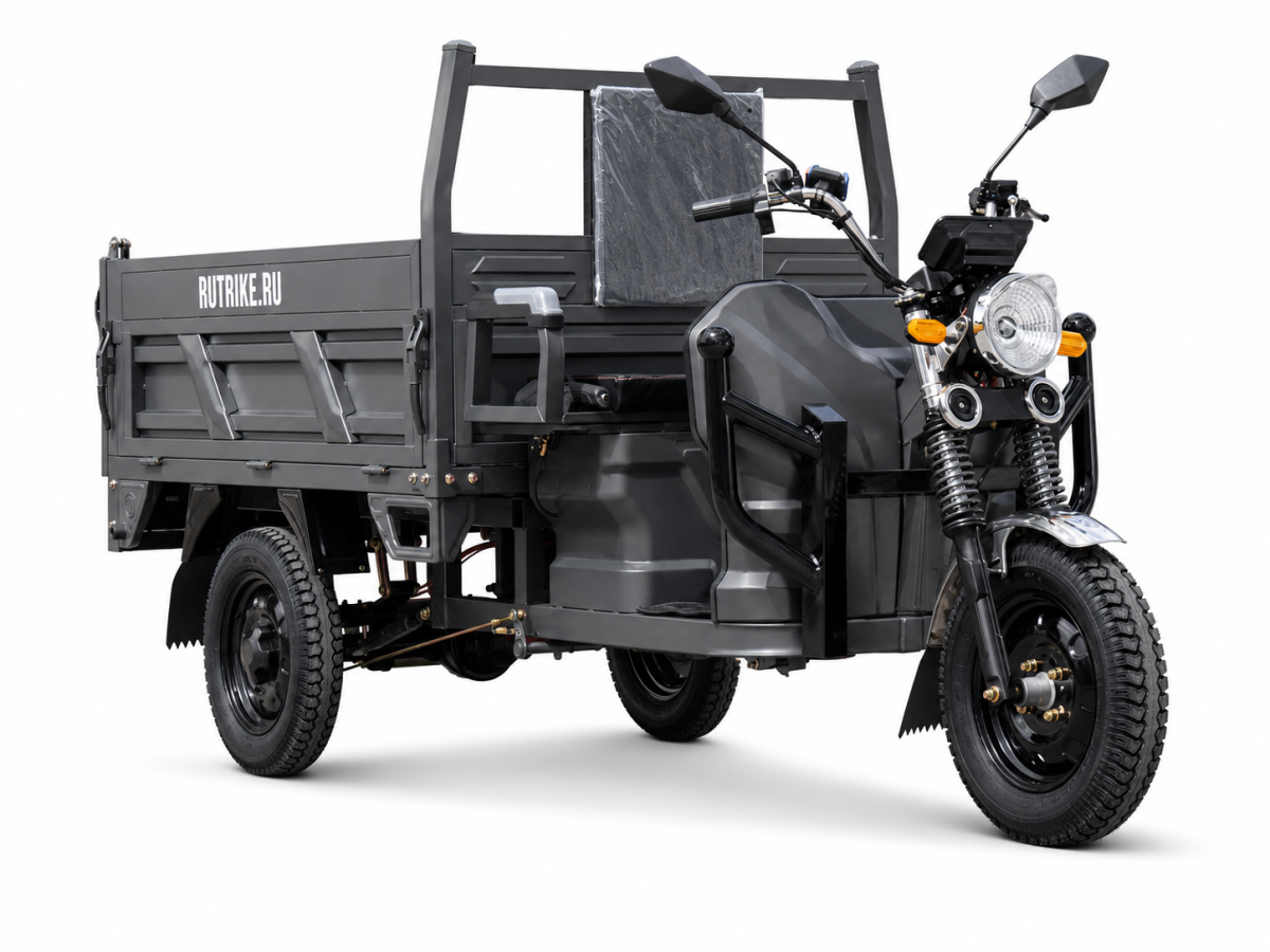 Грузовой электрический трицикл Rutrike D5 1500 гидравлика (72V1500W) — Серый
