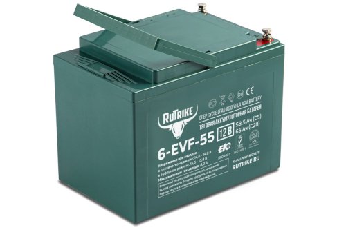 Аккумулятор тяговый Rutrike 6-EVF-55 (12V55A/H C3)