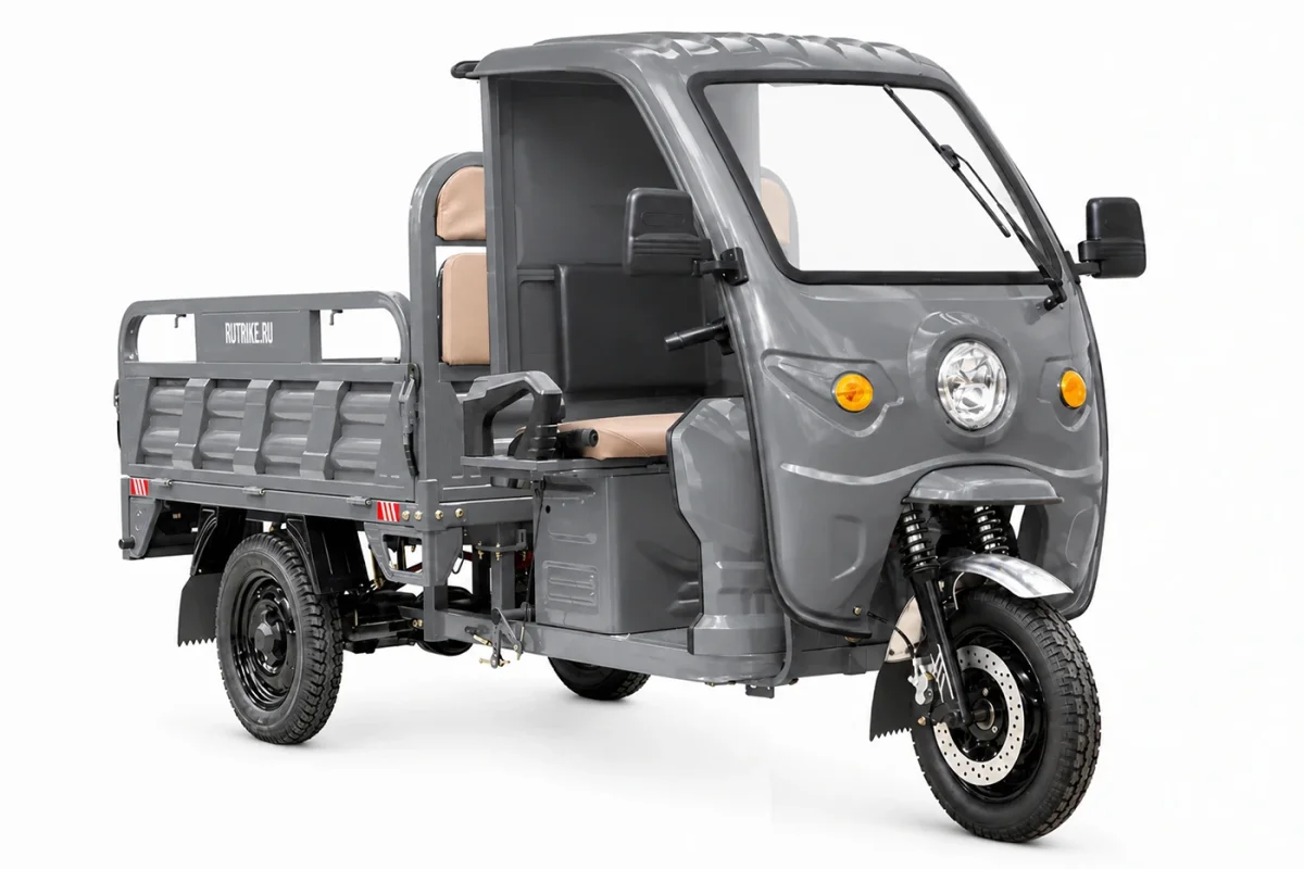 Грузовой электротрицикл Rutrike Дукат NEXT КАБИНА 1500 72V1500W — Серый