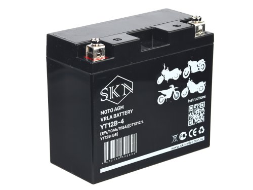 Аккумулятор стартерный для мототехники SKN YT12B-4 (12V/10Ah/155A)  [CT 1212.1, YT12B-BS]