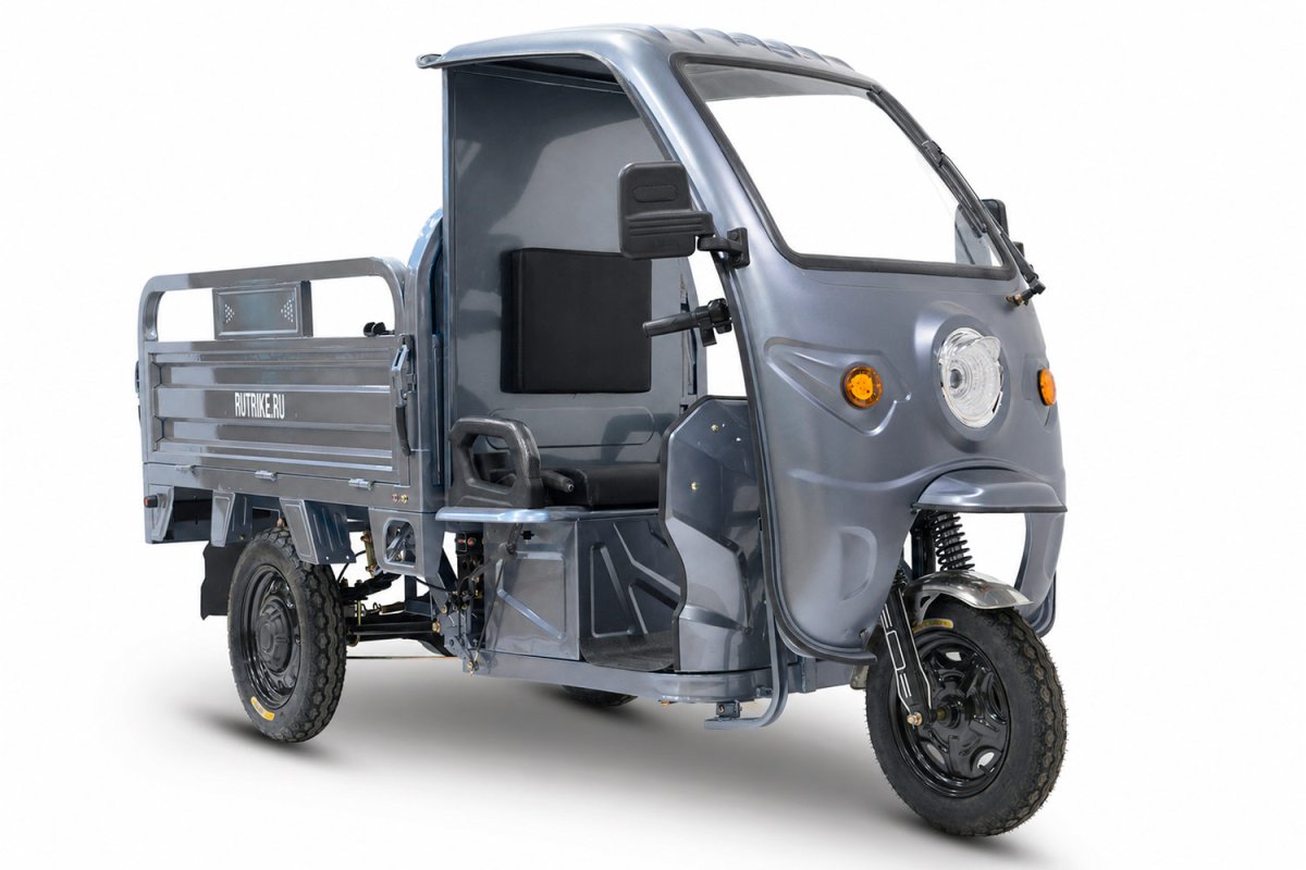 Грузовой электротрицикл Rutrike Вектор Кабина 1500 60V1200W — Серый